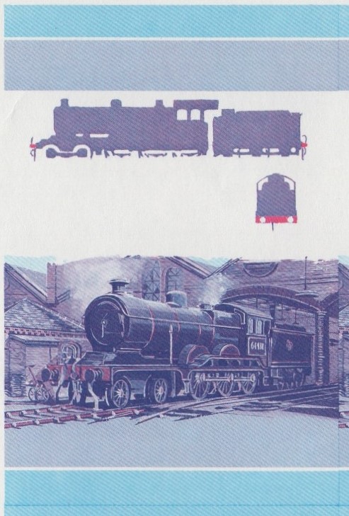 Saint Vincent Locomotives (1st series) 60c Blue-Red Stage Progressive Color Proof Pair