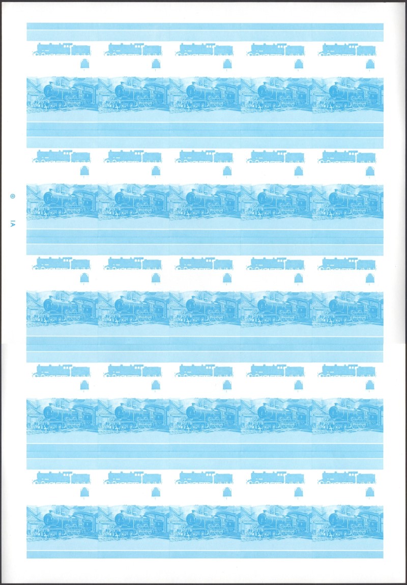Saint Vincent Locomotives (1st series) 60c Blue Stage Progressive Color Proof Pane
