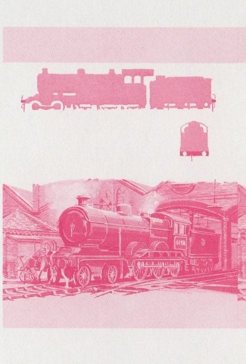 Saint Vincent Locomotives (1st series) 60c Red Stage Progressive Color Proof Pair