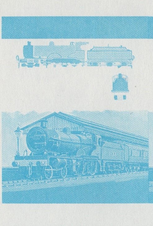 Saint Vincent Locomotives (1st series) 75c Blue Stage Progressive Color Proof Pair