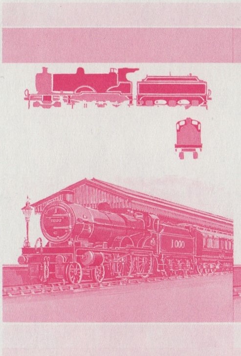 Saint Vincent Locomotives (1st series) 75c Red Stage Progressive Color Proof Pair