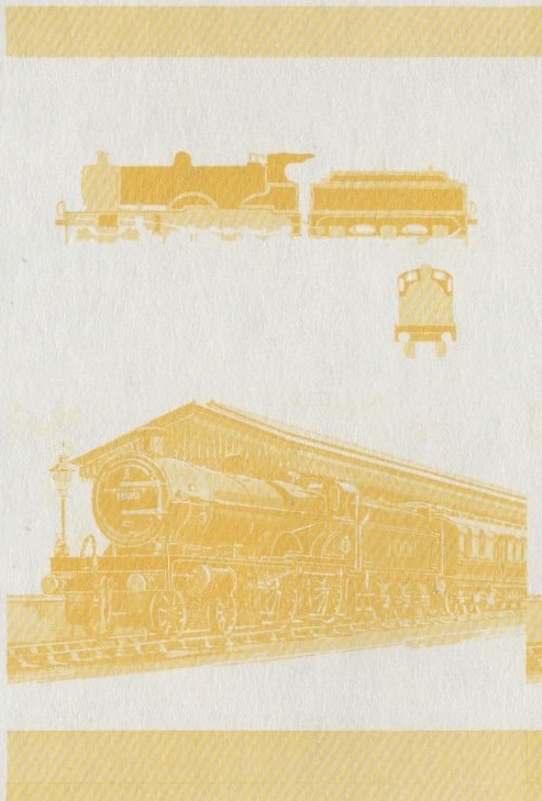 Saint Vincent Locomotives (1st series) 75c Yellow Stage Progressive Color Proof Pair