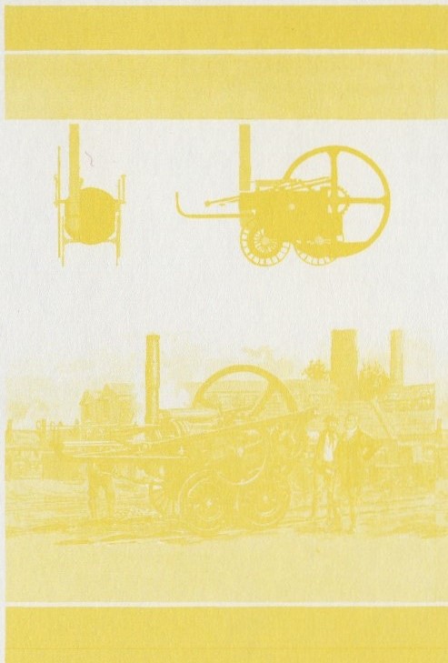Saint Vincent Locomotives (2nd series) $1 Yellow Stage Progressive Color Proof Pair