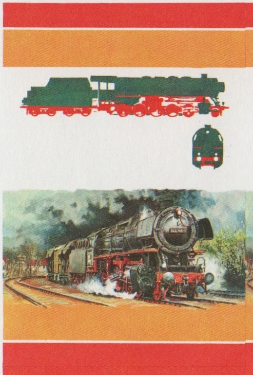 Saint Vincent Locomotives (2nd series) $3 All Colors Stage Progressive Color Proof Pair