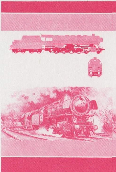 Saint Vincent Locomotives (2nd series) $3 Red Stage Progressive Color Proof Pair