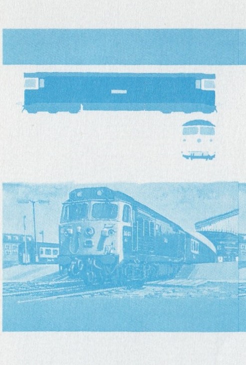 Saint Vincent Locomotives (2nd series) 2c Blue Stage Progressive Color Proof Pair