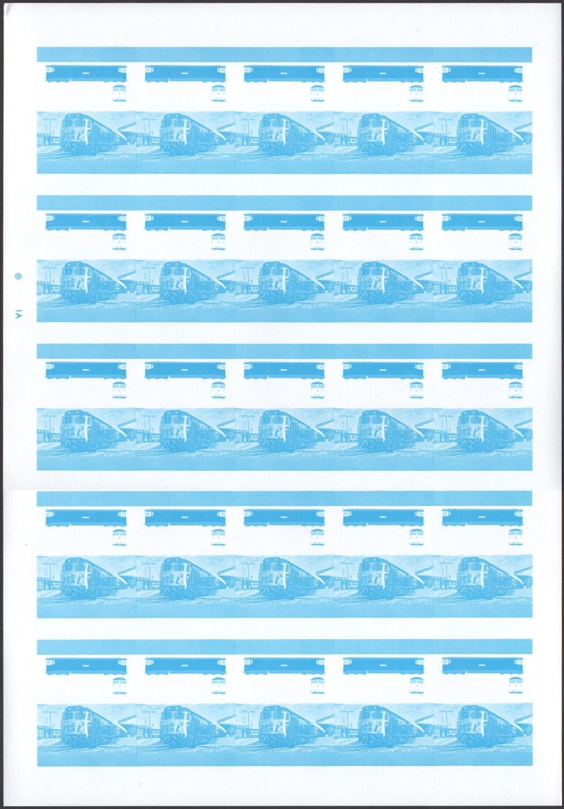 Saint Vincent Locomotives (2nd series) 2c Blue Stage Progressive Color Proof Pane