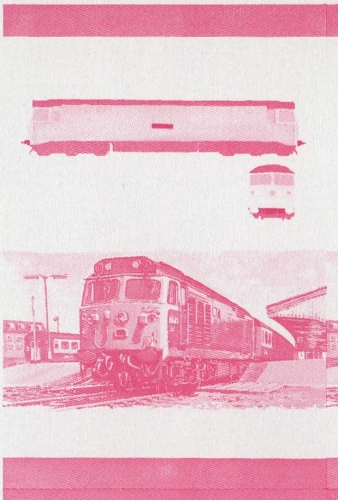 Saint Vincent Locomotives (2nd series) 2c Red Stage Progressive Color Proof Pair