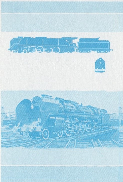 Saint Vincent Locomotives (2nd series) 3c Blue Stage Progressive Color Proof Pair