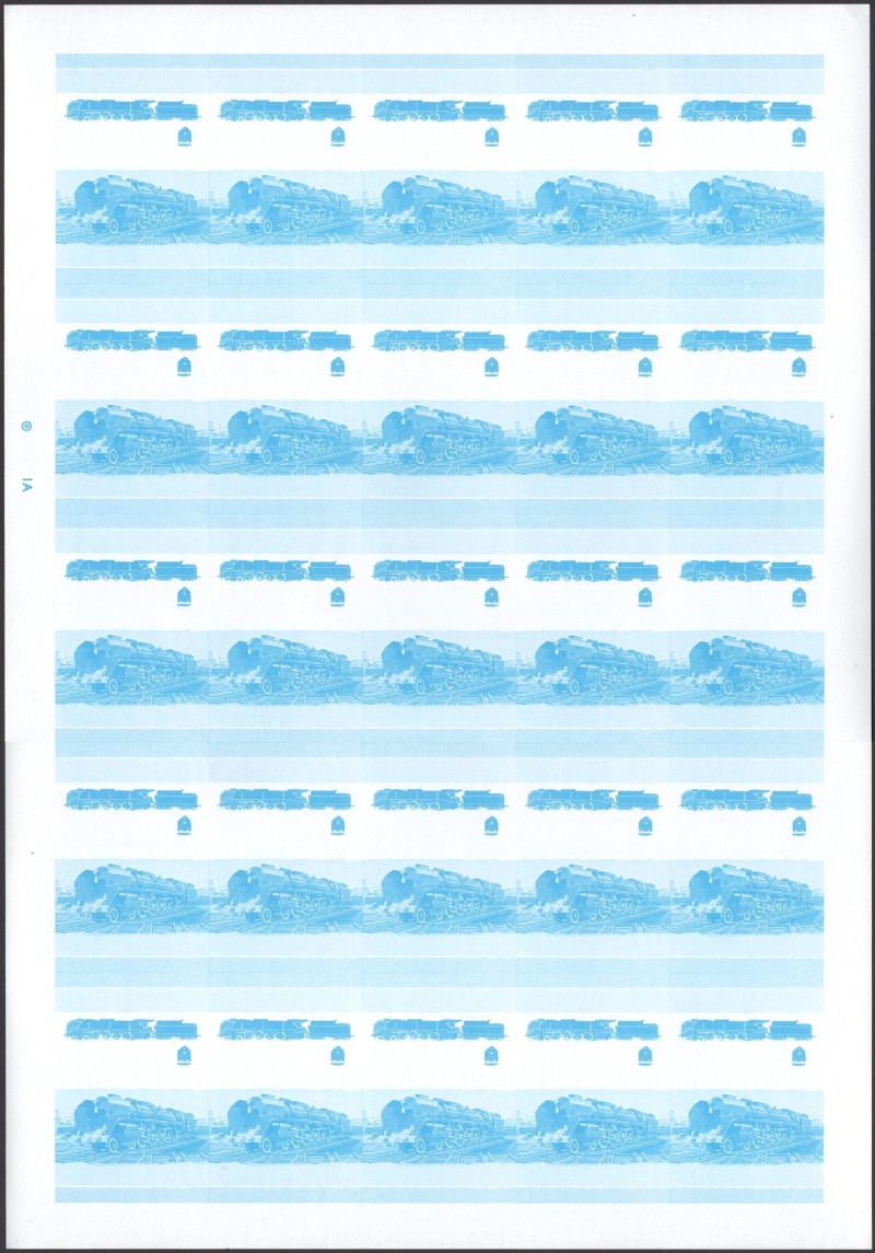 Saint Vincent Locomotives (2nd series) 3c Blue Stage Progressive Color Proof Pane