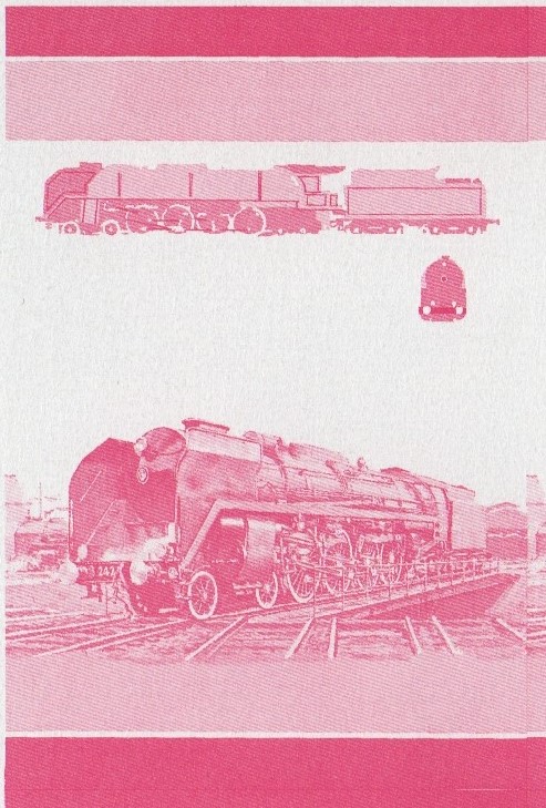 Saint Vincent Locomotives (2nd series) 3c Red Stage Progressive Color Proof Pair