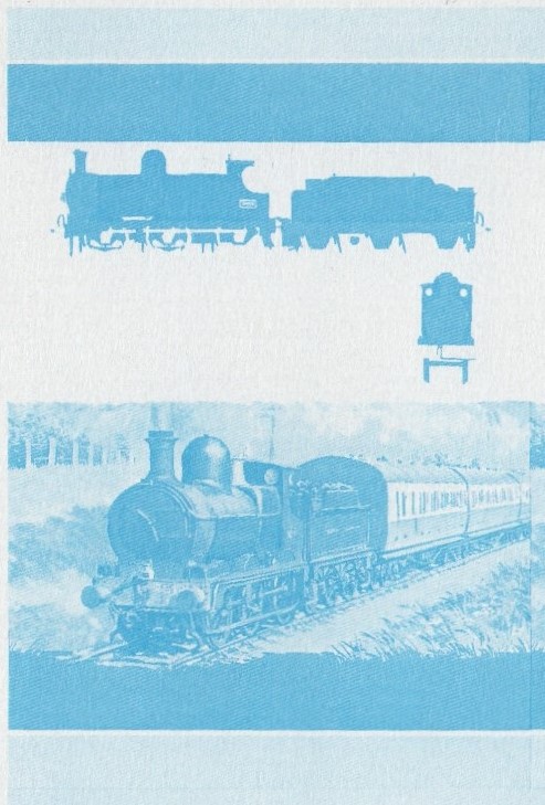 Saint Vincent Locomotives (2nd series) 50c Blue Stage Progressive Color Proof Pair