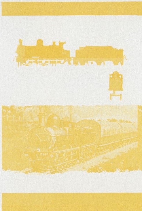 Saint Vincent Locomotives (2nd series) 50c Yellow Stage Progressive Color Proof Pair