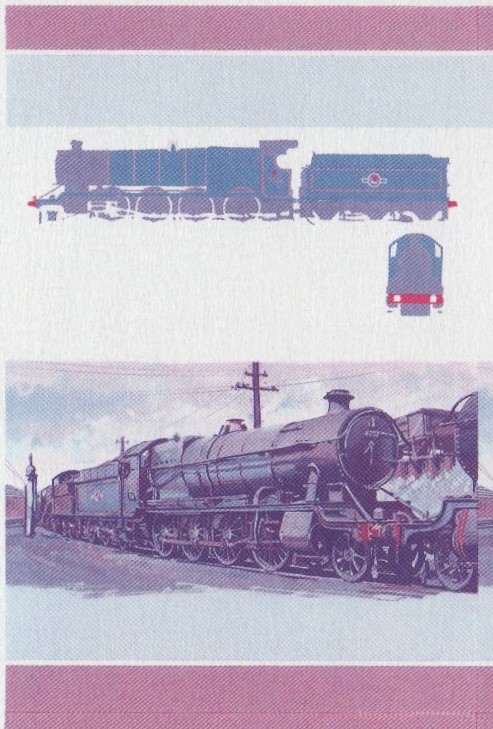 Saint Vincent Locomotives (5th series) 30c Blue-Red Stage Progressive Color Proof Pair