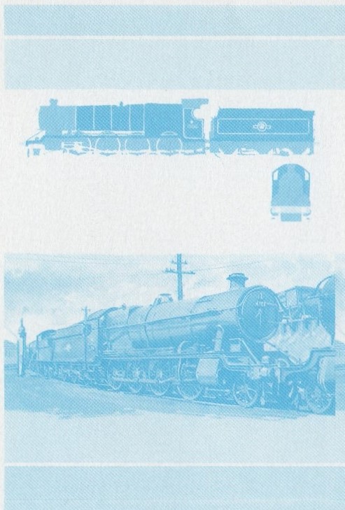 Saint Vincent Locomotives (5th series) 30c Blue Stage Progressive Color Proof Pair