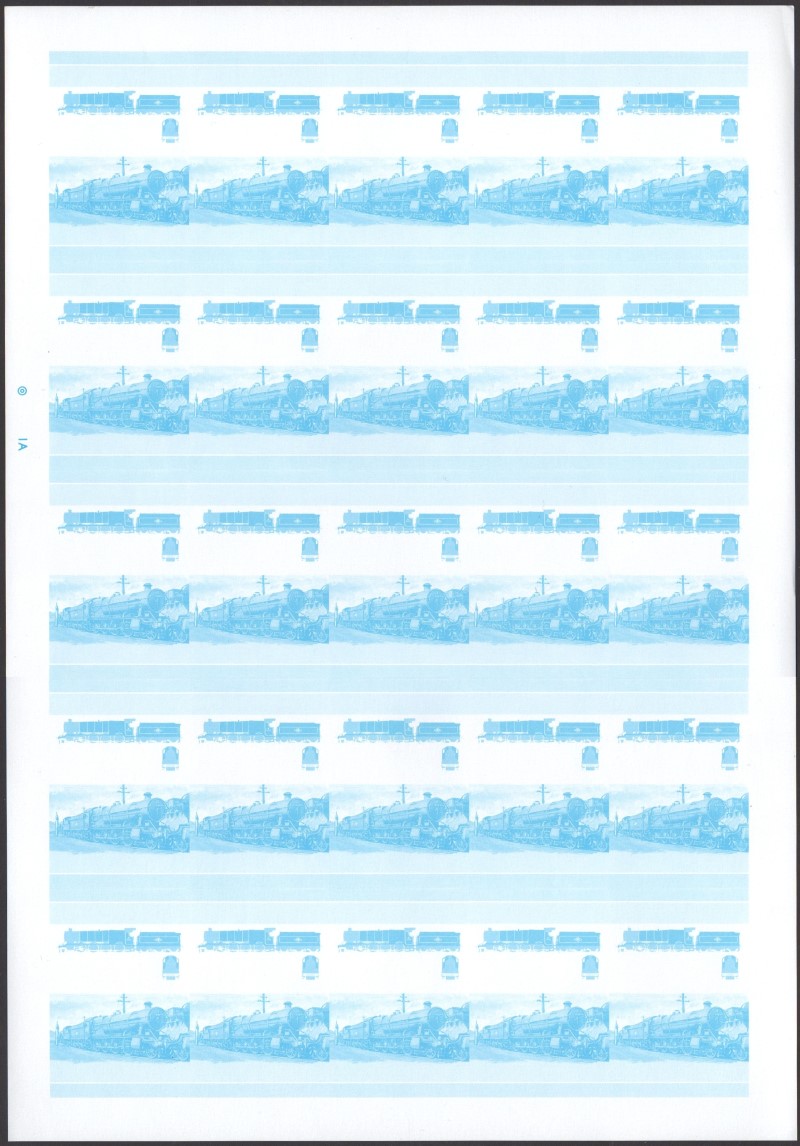 Saint Vincent Locomotives (5th series) 30c Blue Stage Progressive Color Proof Pane