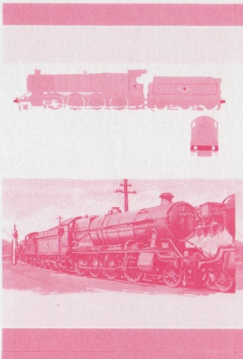 Saint Vincent Locomotives (5th series) 30c Red Stage Progressive Color Proof Pair