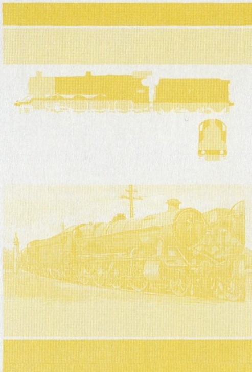 Saint Vincent Locomotives (5th series) 30c Yellow Stage Progressive Color Proof Pair