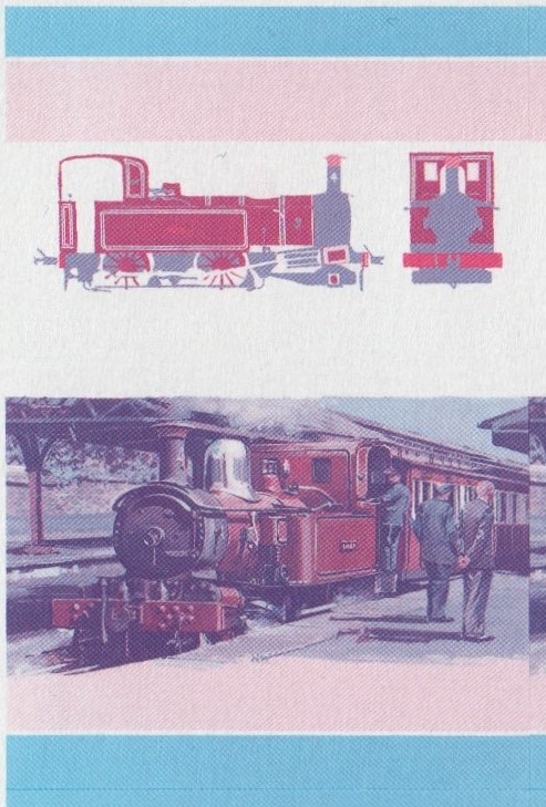 Saint Vincent Locomotives (5th series) 5c Blue-Red Stage Progressive Color Proof Pair