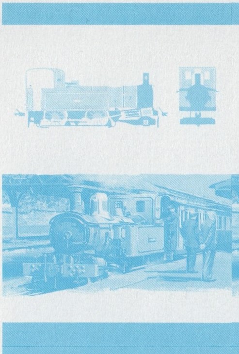 Saint Vincent Locomotives (5th series) 5c Blue Stage Progressive Color Proof Pair