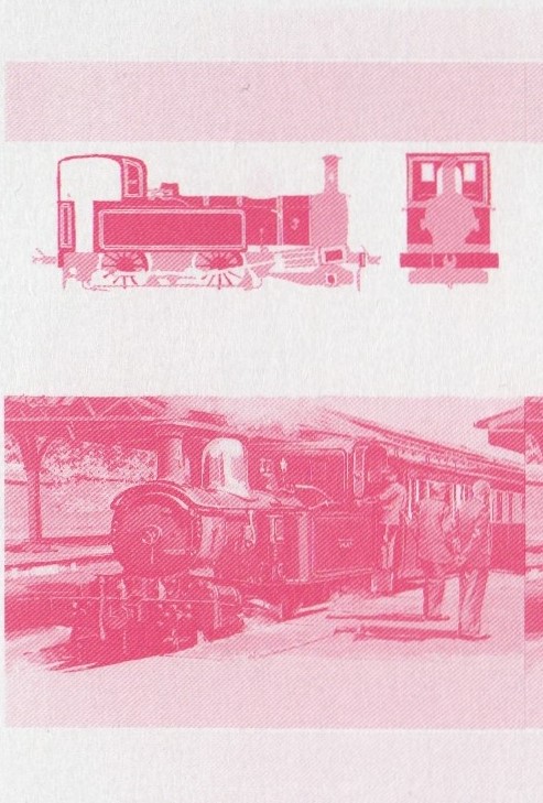 Saint Vincent Locomotives (5th series) 5c Red Stage Progressive Color Proof Pair