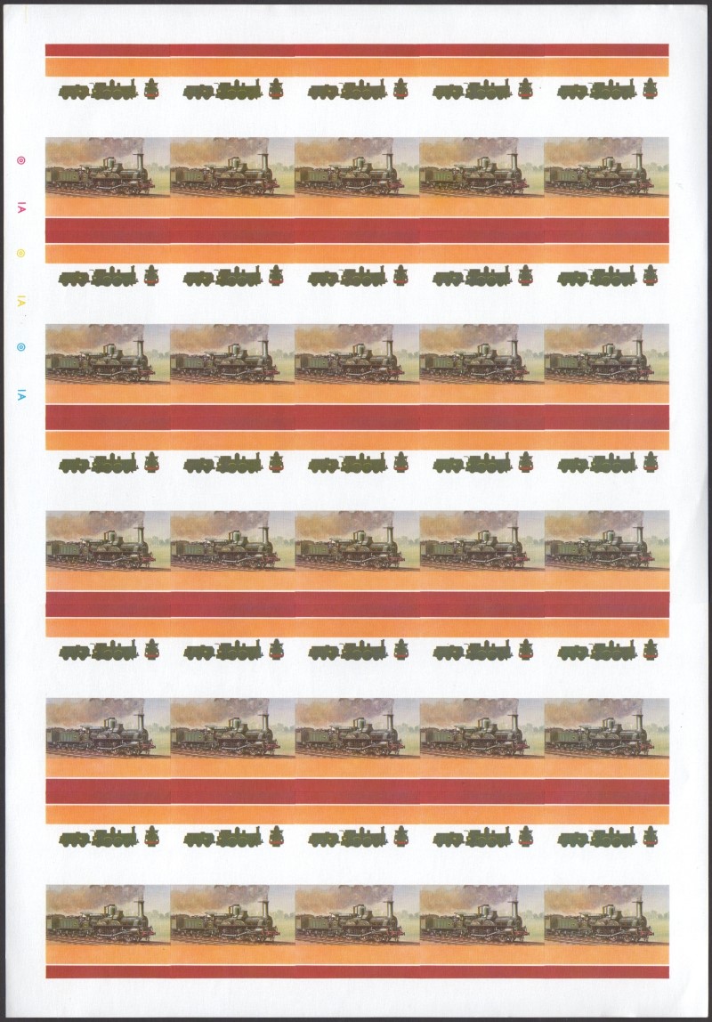 Saint Vincent Locomotives (5th series) 60c All Colors Stage Progressive Color Proof Pane