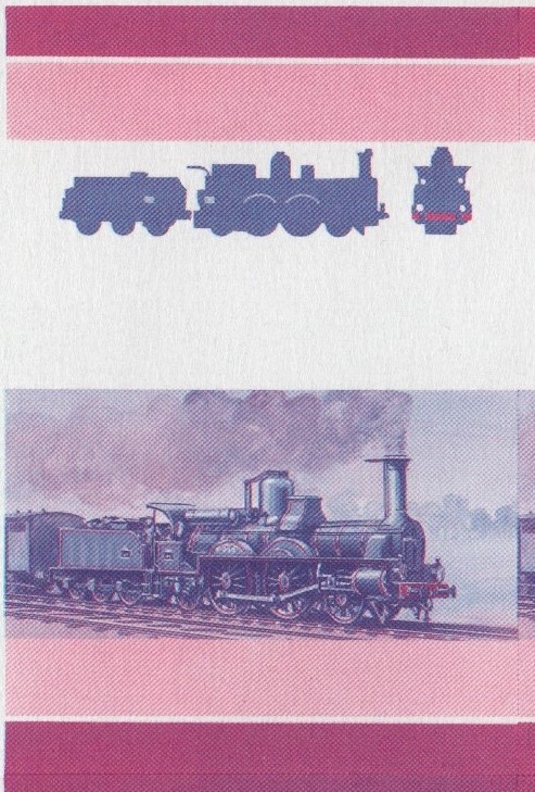 Saint Vincent Locomotives (5th series) 60c Blue-Red Stage Progressive Color Proof Pair