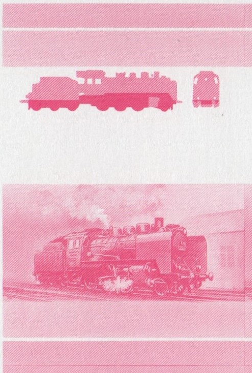 Saint Vincent Locomotives (5th series) 75c Red Stage Progressive Color Proof Pair