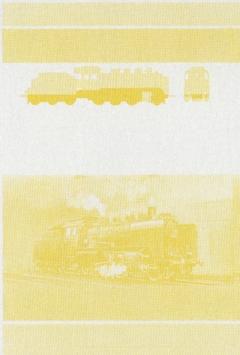 Saint Vincent Locomotives (5th series) 75c Yellow Stage Progressive Color Proof Pair