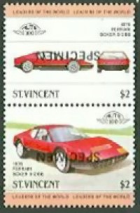 1983 Saint Vincent Leaders of the World, Automobiles (1st series) Inverted SPECIMEN Overprinted Stamp