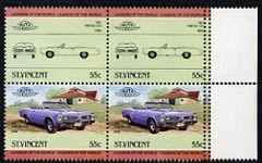 1984 Saint Vincent Leaders of the World, Automobiles (2nd series) Scott 775 Shifted Perf Error Stamp