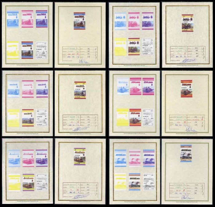 1985 Saint Vincent Leaders of the World, Locomotives (4th series) Presentation Cards
