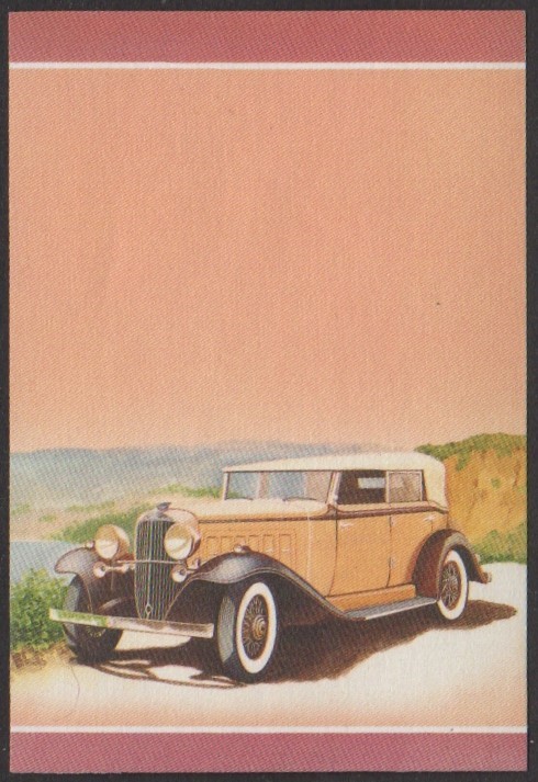 Funafuti 2nd Series 1c 1932 Nash Special Eight Convertible Automobile Stamp All Colors Stage Color Proof