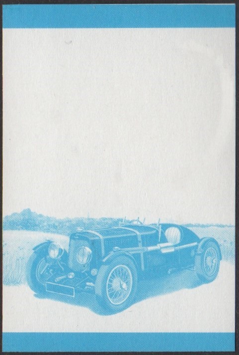 Funafuti 2nd Series 30c 1935 Aston Martin Ulster Automobile Stamp Blue Stage Color Proof