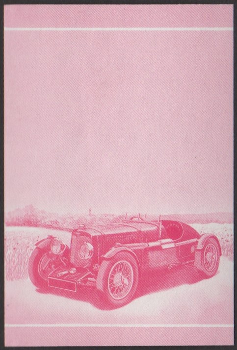 Funafuti 2nd Series 30c 1935 Aston Martin Ulster Automobile Stamp Red Stage Color Proof