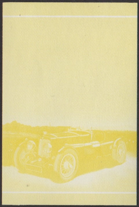 Funafuti 2nd Series 30c 1935 Aston Martin Ulster Automobile Stamp Yellow Stage Color Proof