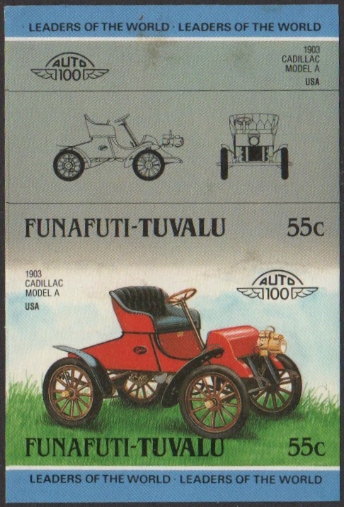 Funafuti 2nd Series 55c 1903 Cadillac Model A Automobile Stamp Final Stage Color Proof