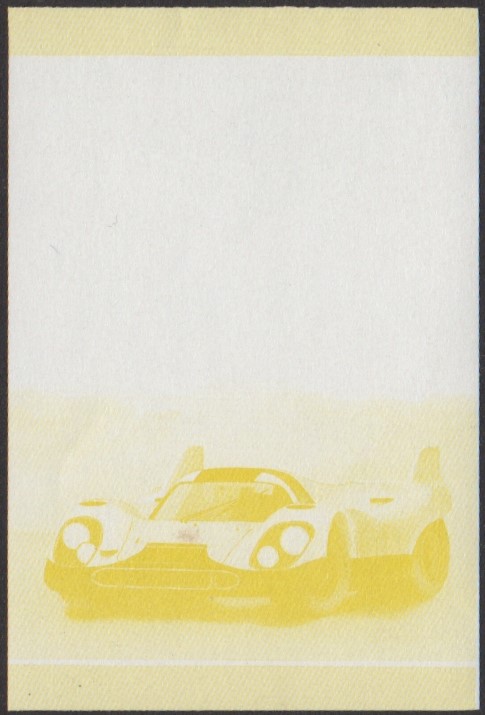 Funafuti 2nd Series 60c 1971 Porsche 917K Automobile Stamp Yellow Stage Color Proof