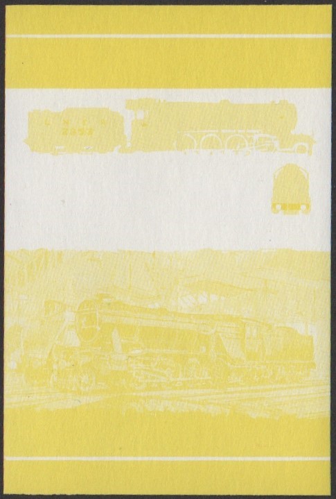 Funafuti 2nd Series $1.00 1925 Class P1 2-8-2 Locomotive Stamp Yellow Stage Color Proof