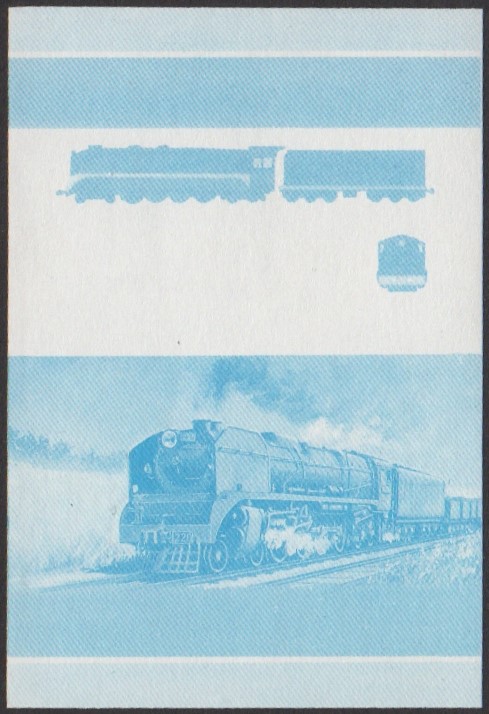 Funafuti 2nd Series 15c 1941 V.R. Class H 4-8-4 Locomotive Stamp Blue Stage Color Proof