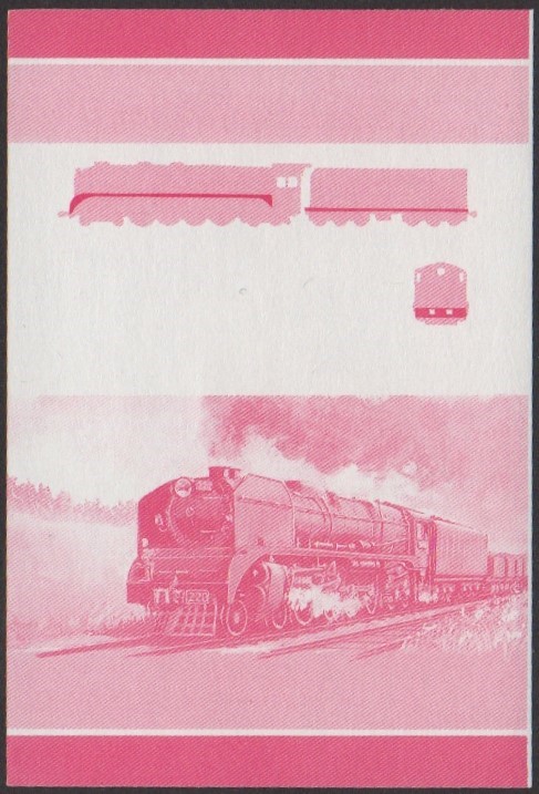 Funafuti 2nd Series 15c 1941 V.R. Class H 4-8-4 Locomotive Stamp Red Stage Color Proof