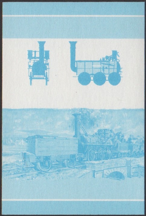 Funafuti 2nd Series 40c 1827 Royal George 0-6-0 Locomotive Stamp Blue Stage Color Proof