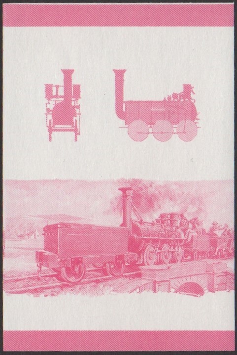 Funafuti 2nd Series 40c 1827 Royal George 0-6-0 Locomotive Stamp Red Stage Color Proof