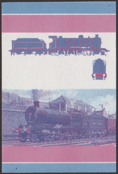 Funafuti 2nd Series 55c 1911 Class 8K 2-8-0 Locomotive Stamp Blue-Red Stage Color Proof