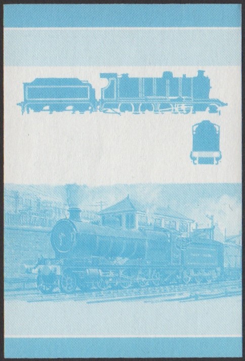 Funafuti 2nd Series 55c 1911 Class 8K 2-8-0 Locomotive Stamp Blue Stage Color Proof
