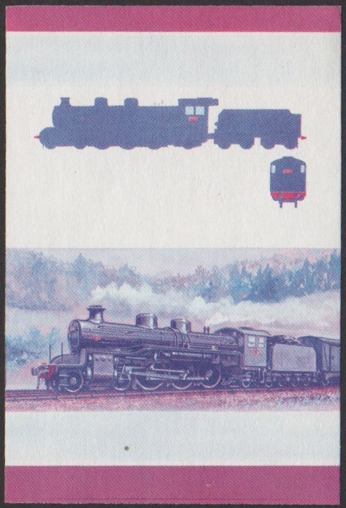 Funafuti 2nd Series 5c 1919 Class C51 4-6-2 Locomotive Stamp Blue-Red Stage Color Proof