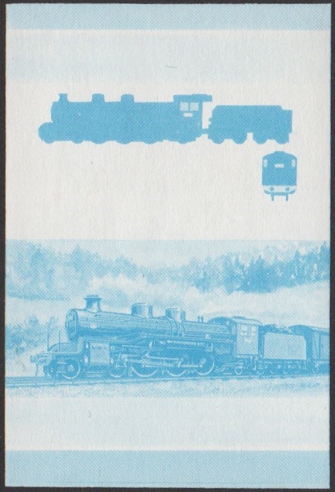 Funafuti 2nd Series 5c 1919 Class C51 4-6-2 Locomotive Stamp Blue Stage Color Proof