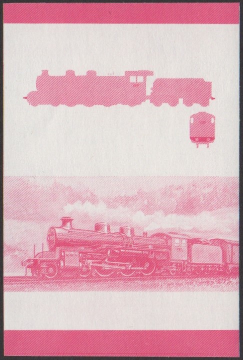 Funafuti 2nd Series 5c 1919 Class C51 4-6-2 Locomotive Stamp Red Stage Color Proof