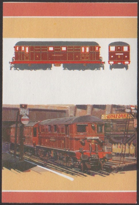 Funafuti 2nd Series 60c 1920 Sherlock Holmes Bo-Bo Locomotive Stamp All Colors Stage Color Proof
