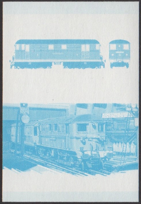Funafuti 2nd Series 60c 1920 Sherlock Holmes Bo-Bo Locomotive Stamp Blue Stage Color Proof